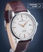 Orologio da Uomo DESTELL Pictor Silver Brown Leather Sapphire