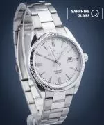 Orologio da Uomo DESTELL Loup White Silver Steel Sapphire