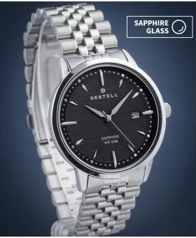 Orologio da Uomo DESTELL Pictor Black Silver Steel Sapphire