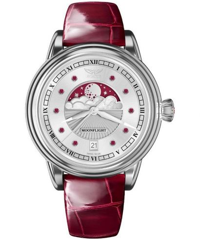 Orologio da Donna Aviator Moonflight Gemstone Edition Silver Red Ruby Limited Edition
