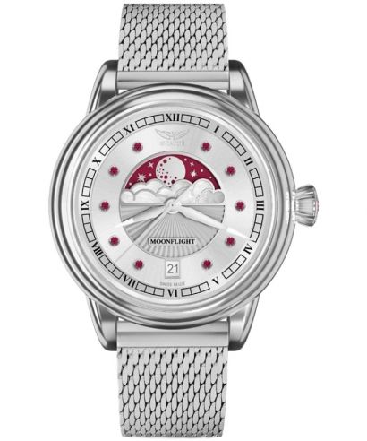 Orologio da Donna Aviator Moonflight Gemstone Edition Silver Red Ruby Limited Edition