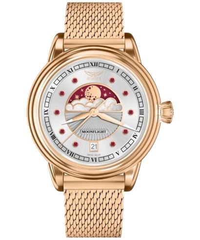 Orologio da Donna Aviator Moonflight Gemstone Edition Silver Red Ruby Limited Edition