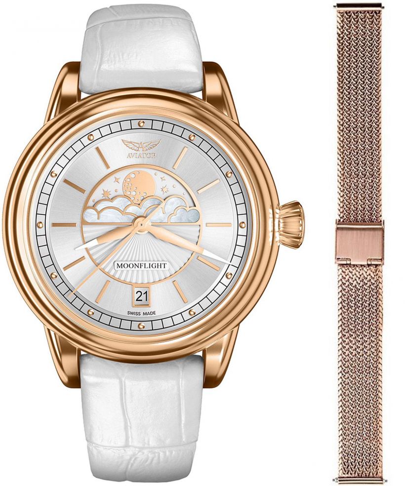 Orologio da Donna Aviator Douglas Moonflight + bransoleta Morellato