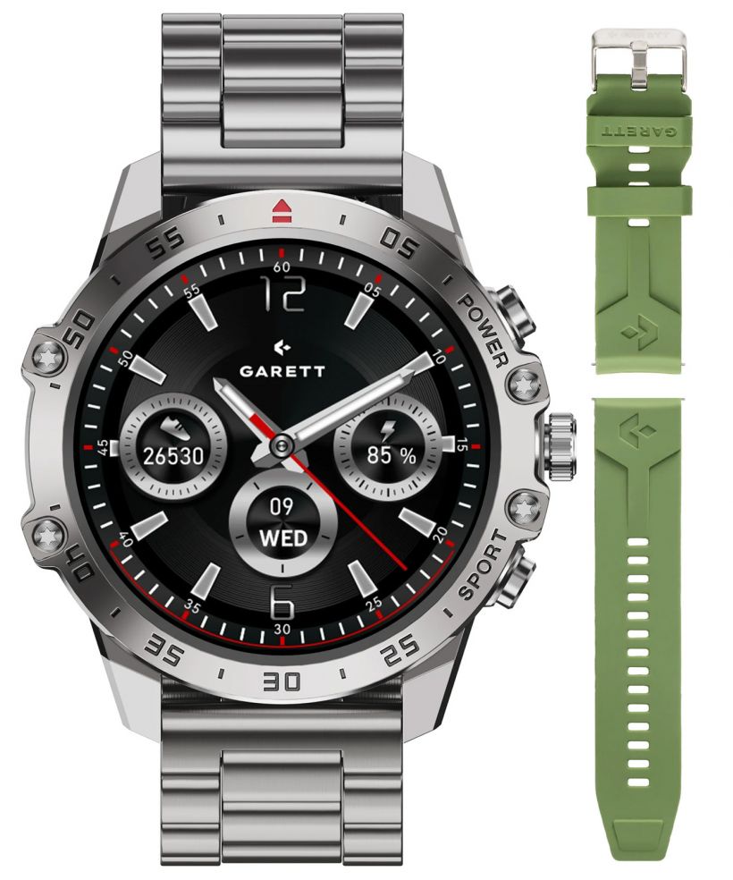 Smartwatch Garett V14 Srebrny SET