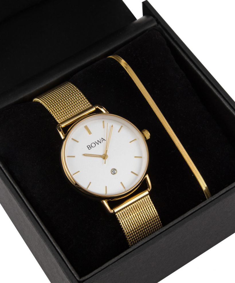 BOWA Milan White-Gold Mesh 34 Gift Set (orologio + bracciale)