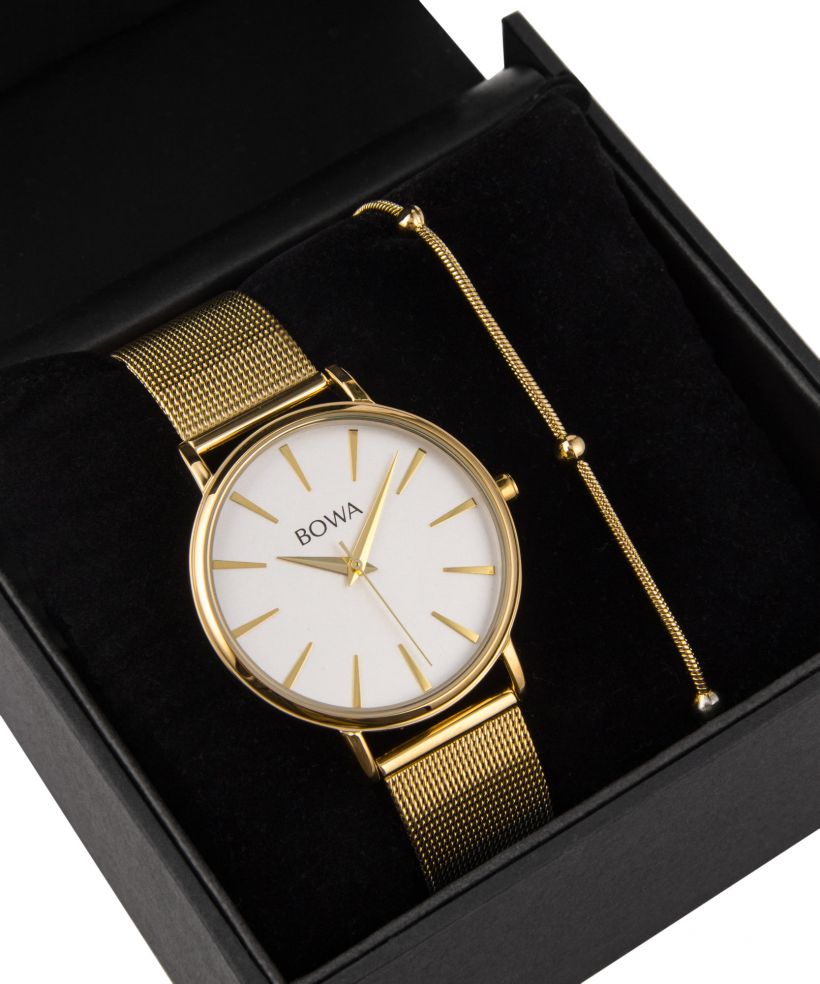 BOWA Praha Silver-Gold Mesh 38 Gift Set (orologio + bracciale)