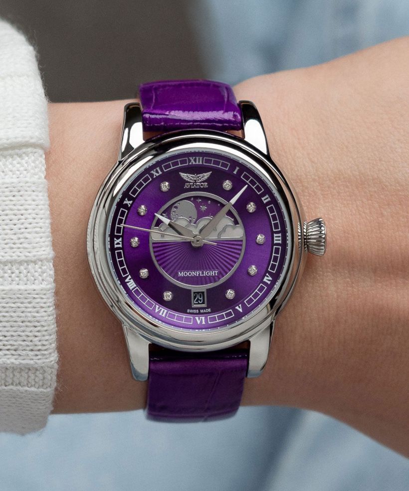 Orologio da Donna Aviator Douglas Moonflight Purple Diamonds Limited Edition