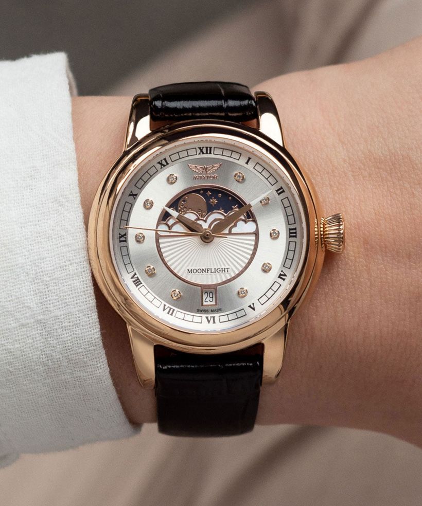 Orologio da Donna Aviator Douglas Moonflight Silver Diamonds Limited Edition
