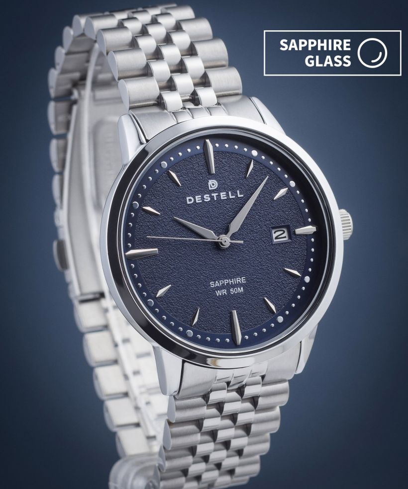 Orologio da Uomo DESTELL Pictor Blue Silver Steel Sapphire