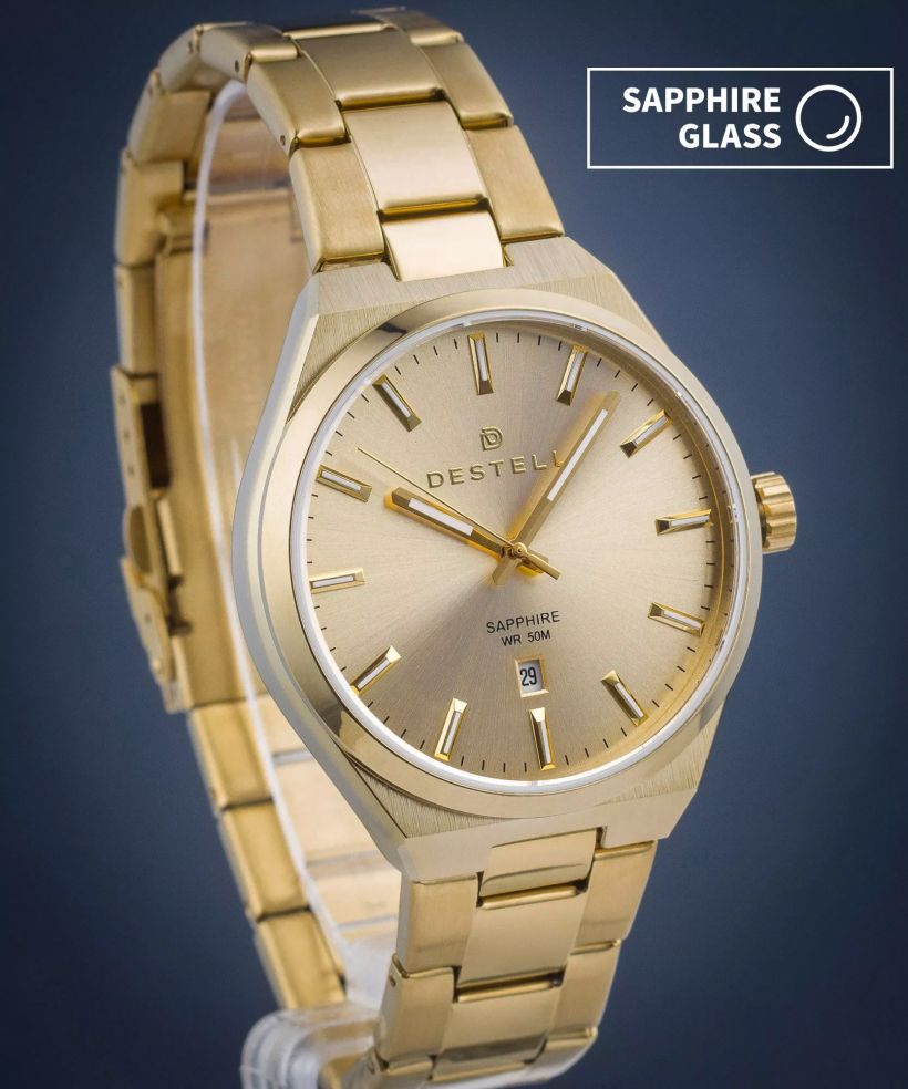 Orologio da Uomo DESTELL Aries Full Gold Steel Sapphire