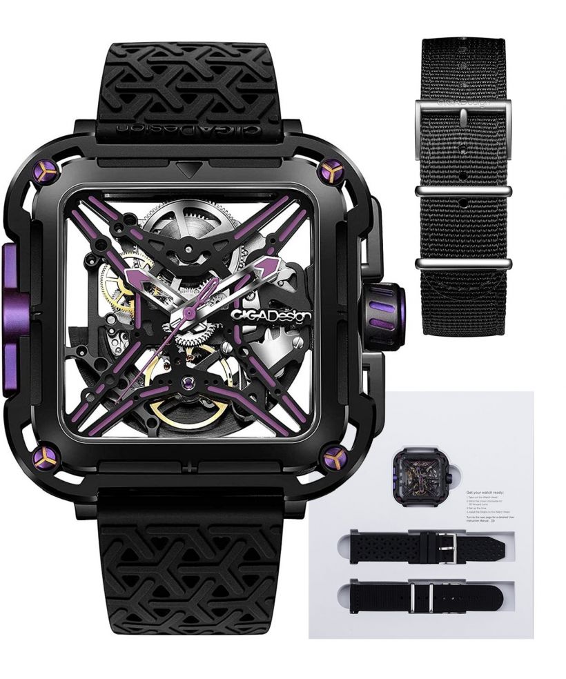 Orologio da Uomo Ciga Design X Series Black & Purple Skeleton Automatic