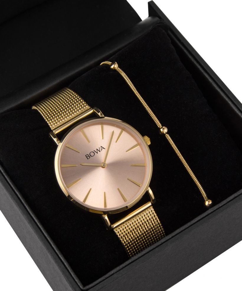 BOWA New York Pink-Gold Mesh 38 Gift Set (orologio + bracciale)