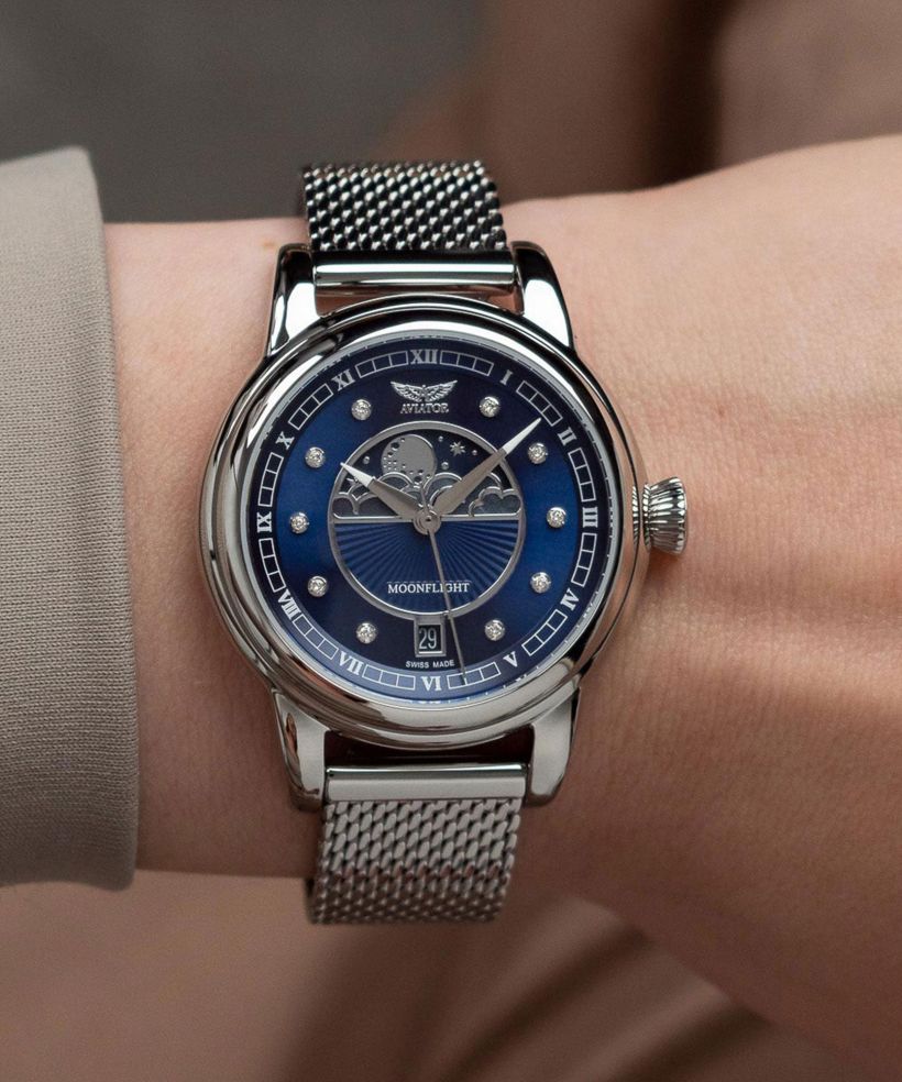 Orologio da Donna Aviator Douglas Moonflight Blue Diamonds Limited Edition