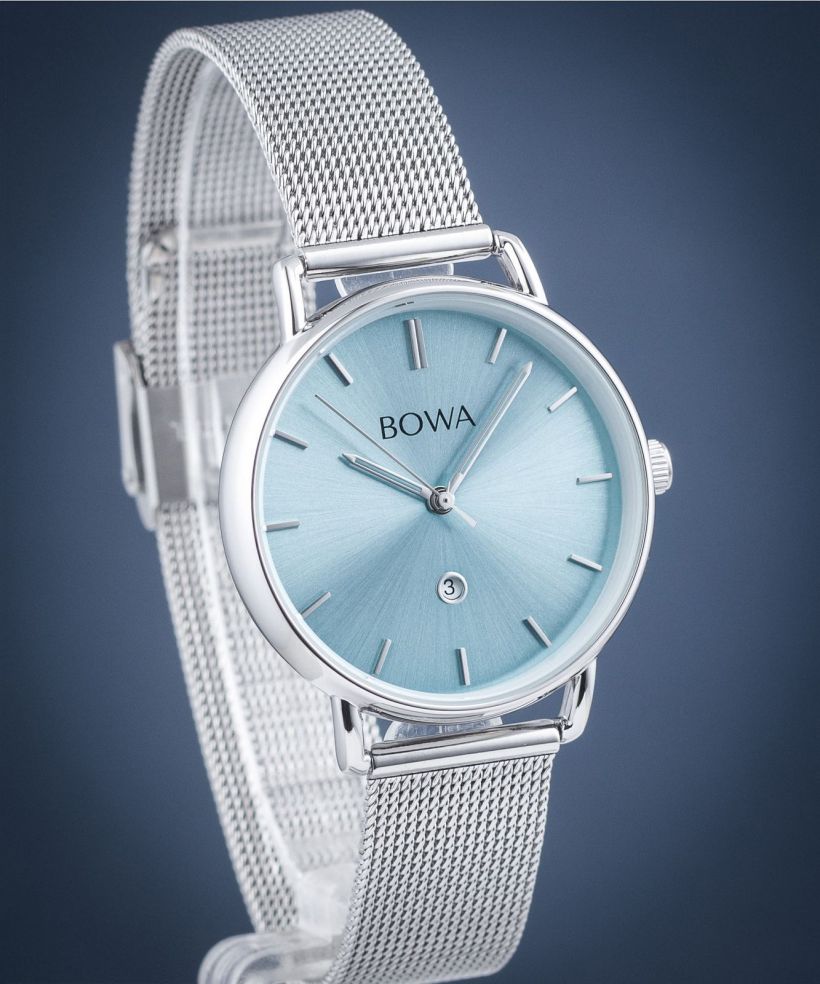 Orologio da Donna BOWA Milan Ice-Blue Silver Mesh 34