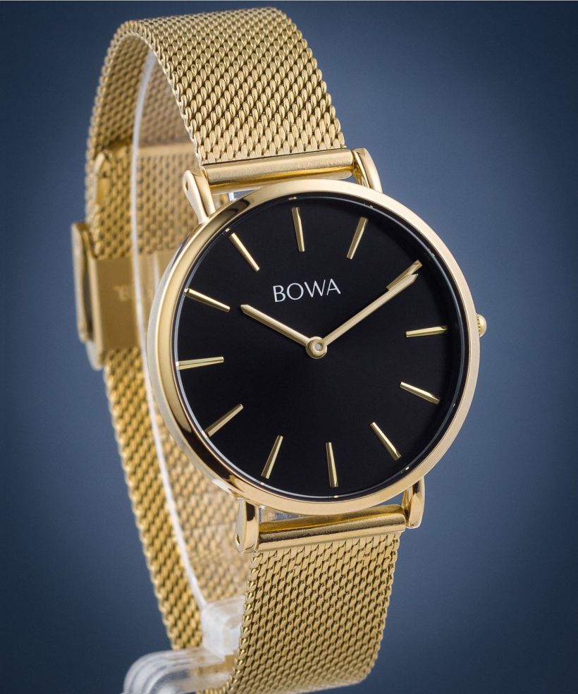 Orologio da Donna BOWA New York Petite Black-Gold Mesh 34