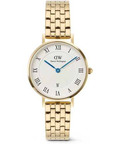 Orologio da Donna Daniel Wellington Petite Roman Numerals Date 5-link Gold
