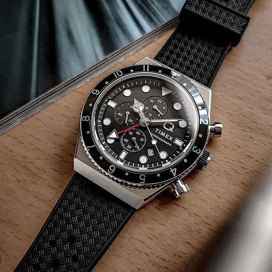 Orologio da Uomo Timex Timex Q Three Time Zone Chronograph