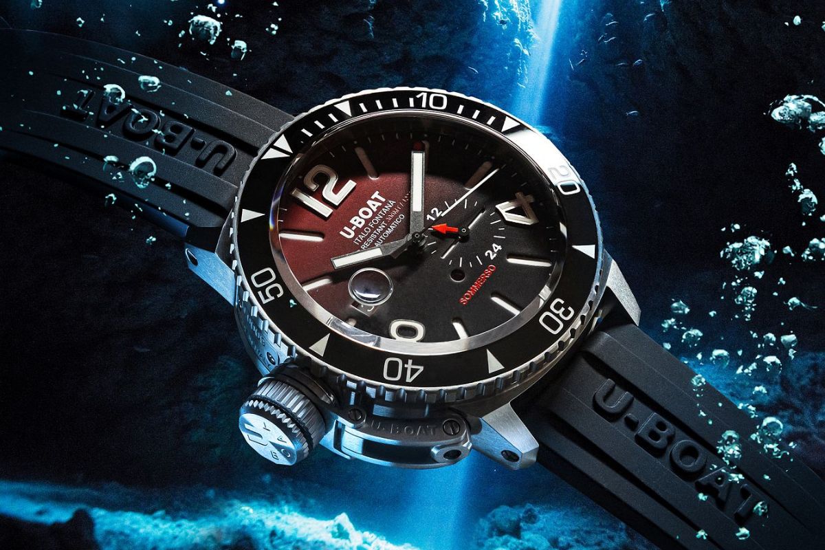 Orologio da uomo U-BOAT Sommerso Ceramic Bordeaux 