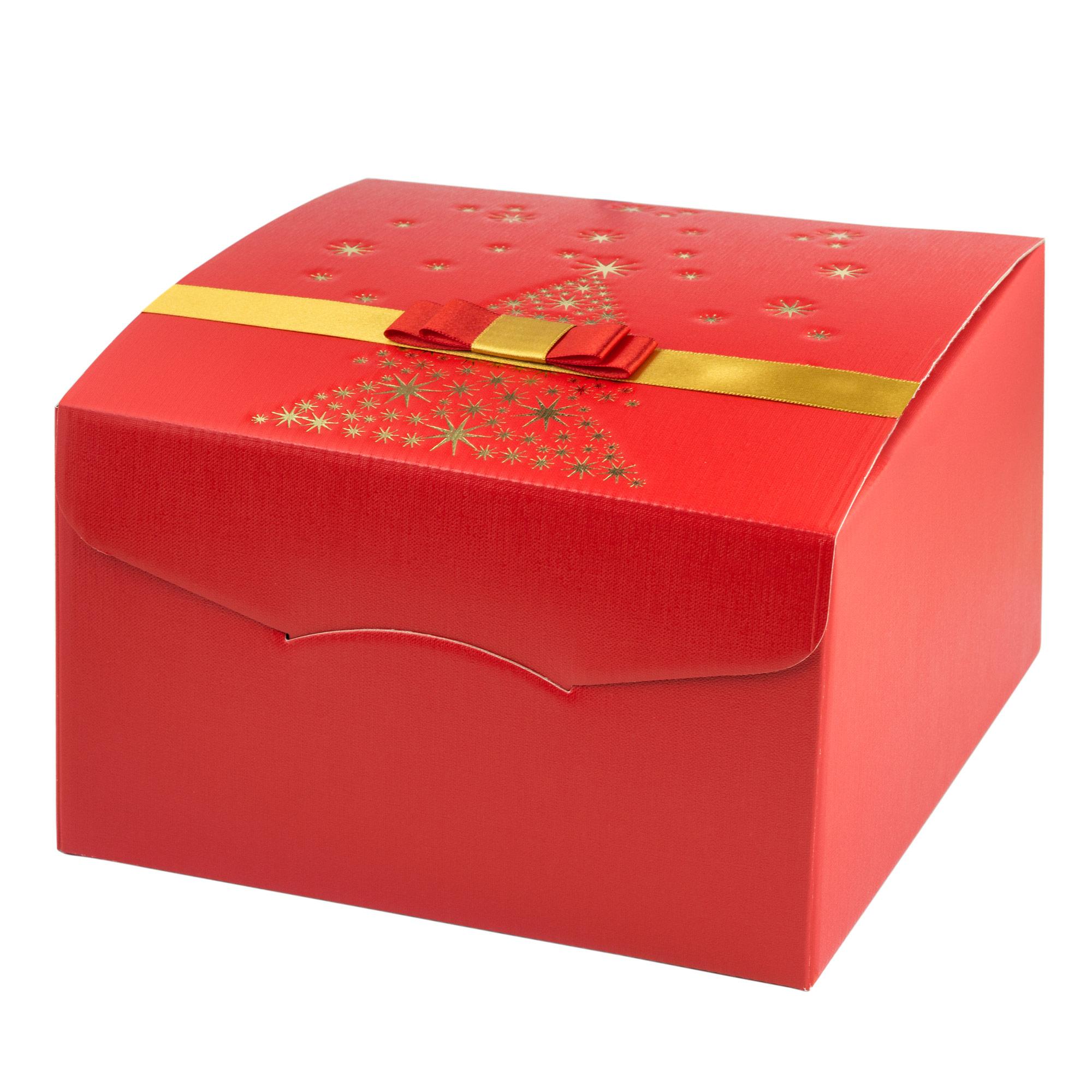 Scatola rossa con nastro
